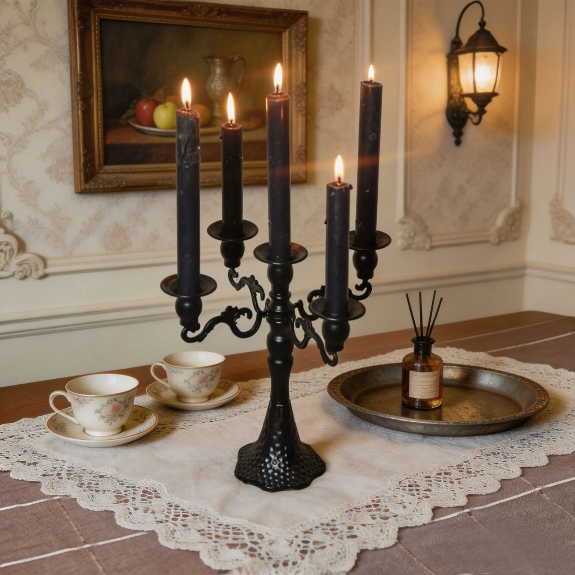 Black Vintage Iron Candelabra 3‑Arm 5‑Arm Candle Holder Retro Table Centerpiece for Wedding Dinner Home Party Decor