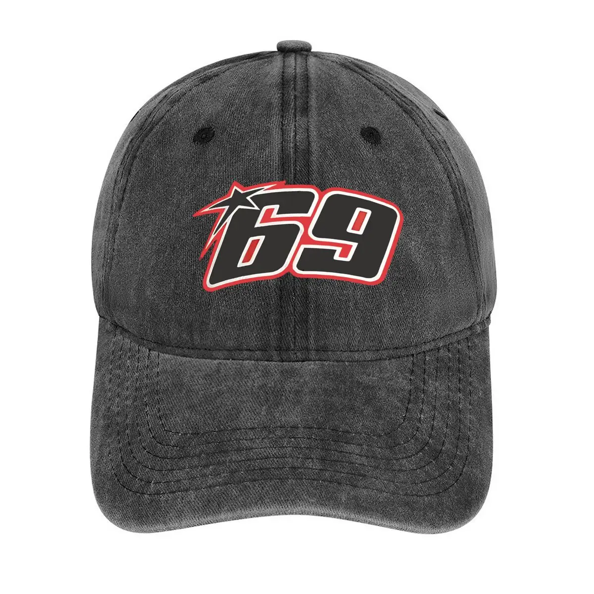 

69 - related graphic in a themed - and - possibly numeric - or - cultural - themed design Washed Baseball Cap