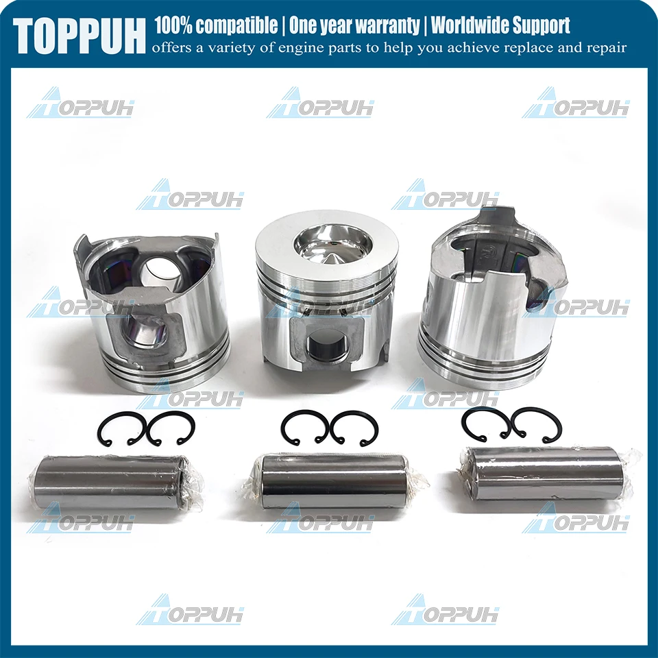 3TNE84 3 set STD Piston For Yanmar 3TNE84 Diesel Komatsu 3D84-3 PC30-1 129002-22090 84mm