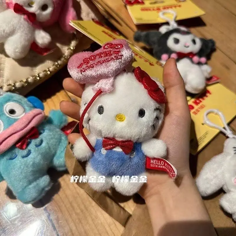 Hello Kitty brelok 50th Anniversary Limited Plushie Edition Sanrio wisiorek lalka plecak brelok do kluczy z ozdobą zabawki pluszowy prezent