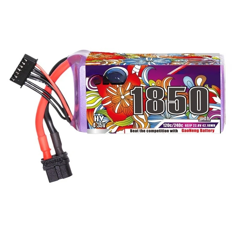 For RC FPV Racing Drone Helicopter Quadcopter 120C 22.8V Battery RC FPV Drone Battery GNB 6S 22.8V 1850mAh Lipo Battery