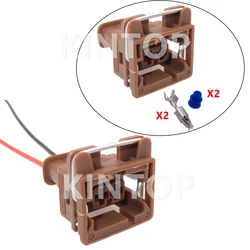 1 Set 2 Pins 240PC02S1001 AC Assembly Car Plastic Housing Connector with Wires Automobile Electric Wire Socket