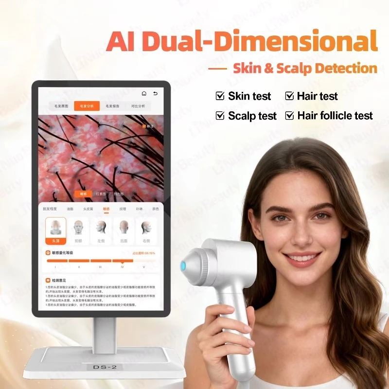 Professional 2‑In‑1 AI Intelligent Portable Skin Analyzer Scalp Detection Device For Household Skin & Scalp Condition Assessment