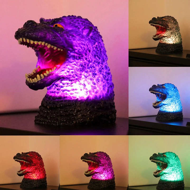 Creative and Funny 3D Colorful Godzilla Night Light, Decompression Gift, Cartoon Desktop Model