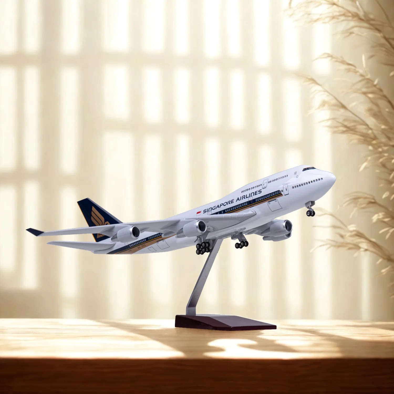 

47cm B747 Singapore Model Aircraft Toys Boys Kids Resin Die-Casting Airplane Simulation Model Planes Collected Gift By Aviation