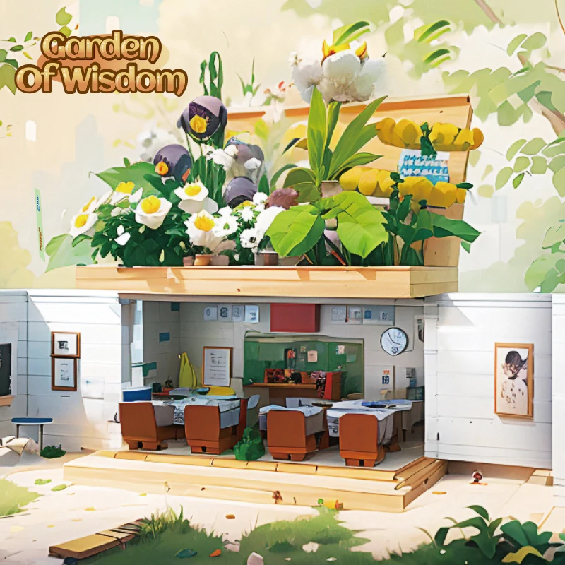 الإبداعية شارع حديقة الفصول الدراسية اللبنات الزهور منزل فيلا نموذج الطوب الاطفال التعليمية DIY بها بنفسك اللعب هدايا عيد الميلاد #1