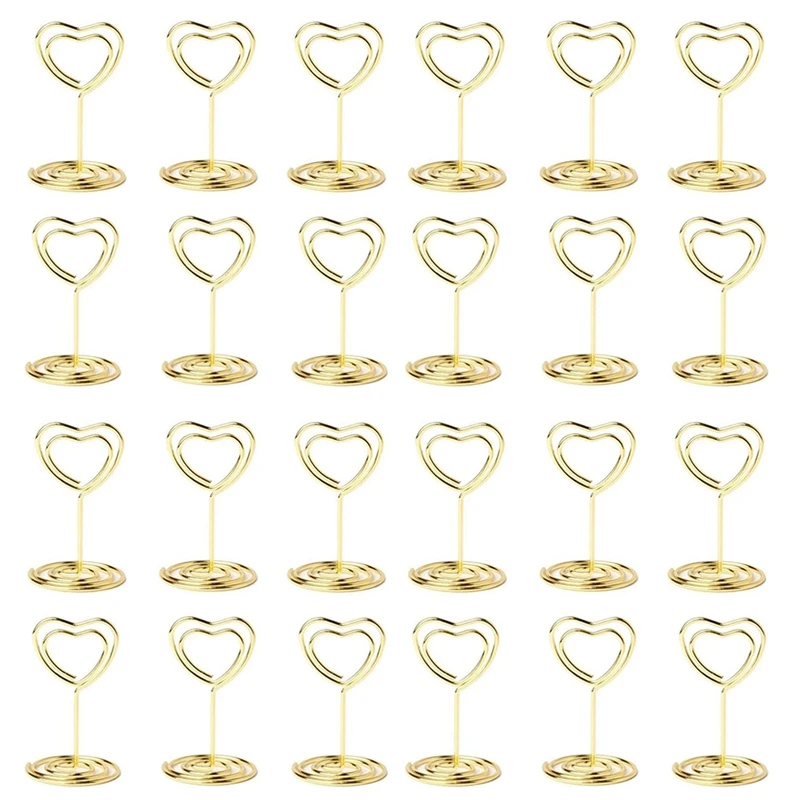 40PC Table Number Holders Place Card Holder Cards Stand Name Menu Clips Table Sign Holders For Party Gold