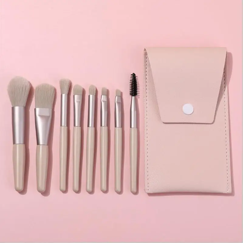 New 8 Mini Makeup Brush Set Portable Eye Shadow Brush Powder Concealer Brush Soft Hair Beauty Tools for Beginners