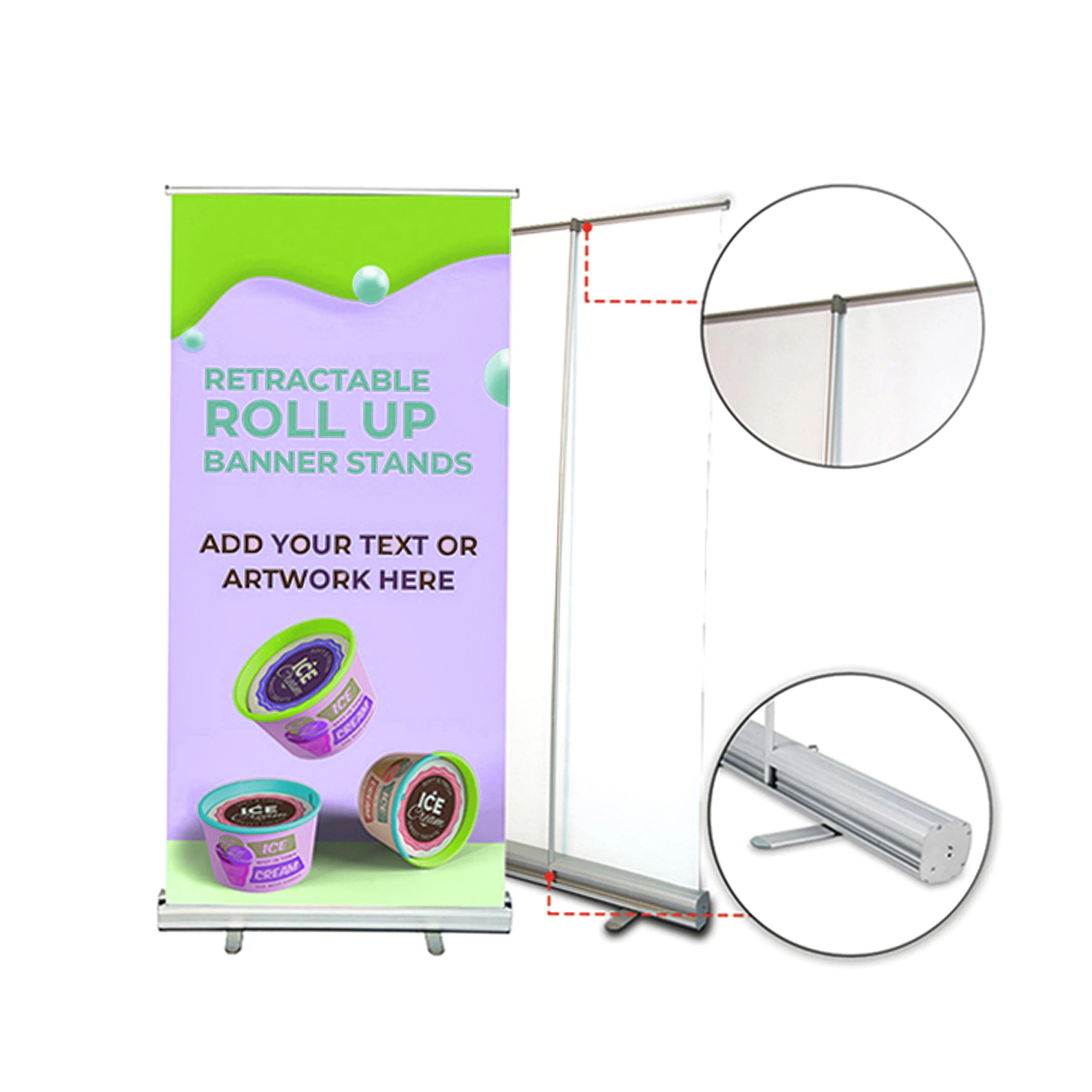

【Hot】Wholesale Portable Retractable Aluminum Alloy Roll up Display with Cus-tom Made Color for Promotional Advertising Banner St