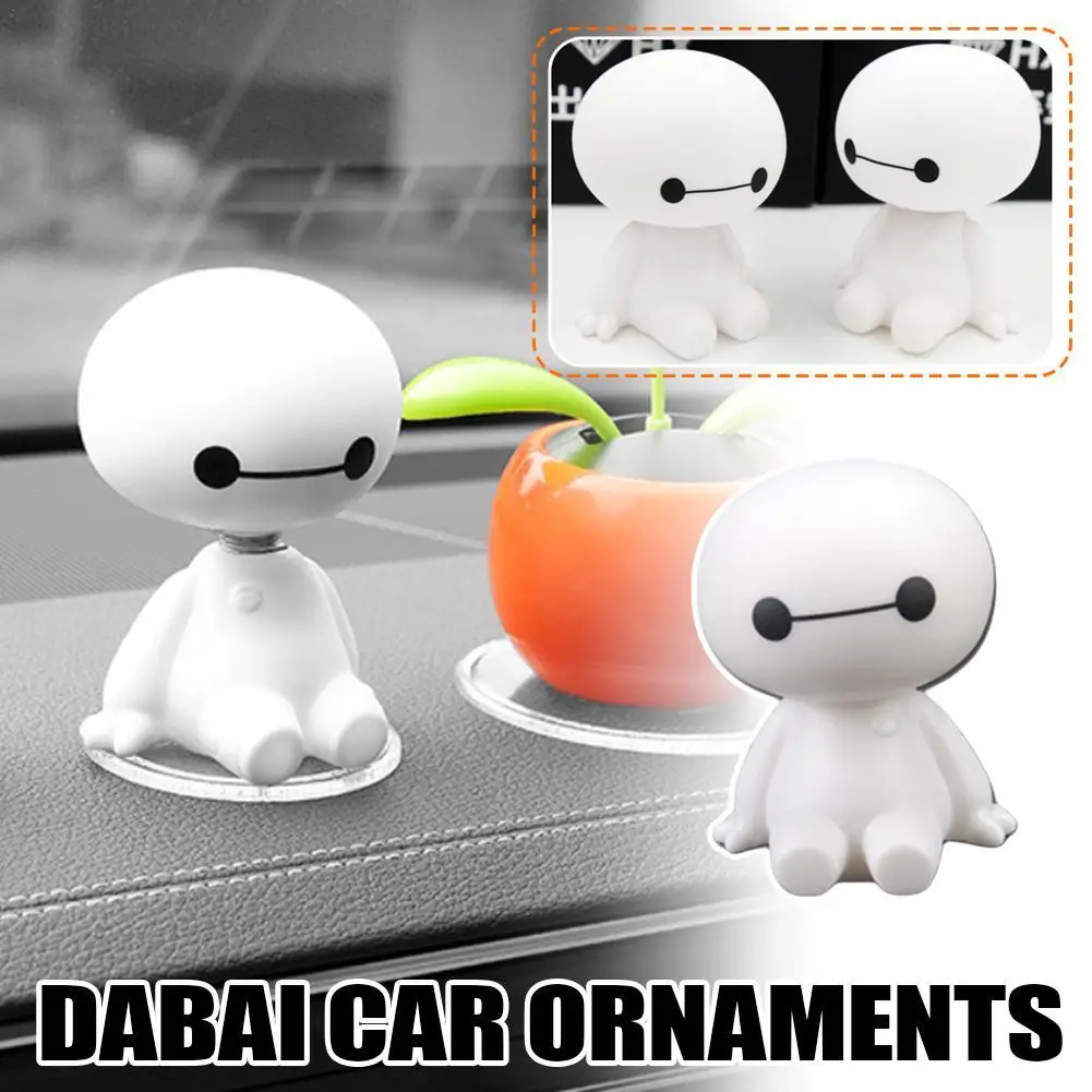 NEW Cartoon For Baymax Robot Shaking Head Figure Car Ornaments Auto Interior Decorations Big Hero Toys Ornament Accessories