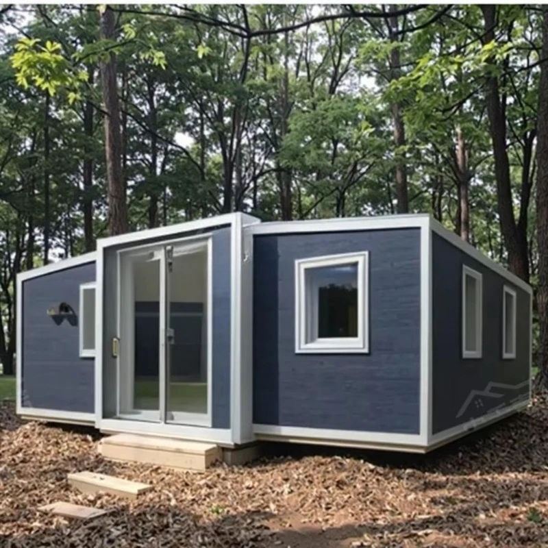 High Quality Removable and Reusable Foldable Tiny Home for Mobile Toilet with Dining Island Table & Suspended Doors