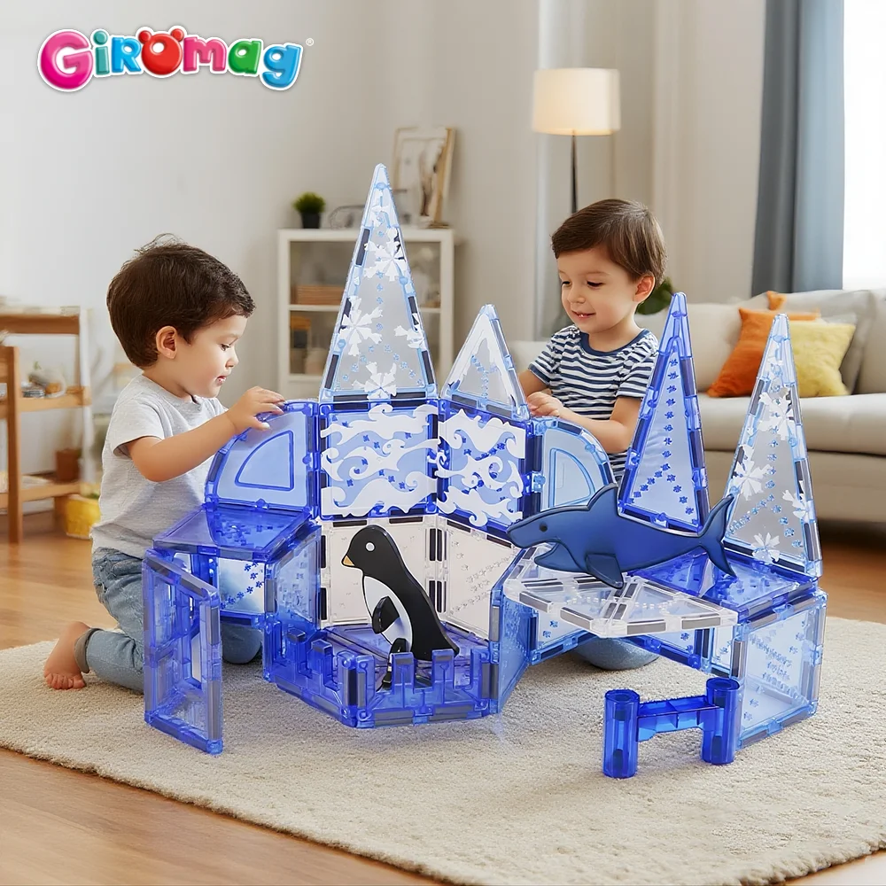 

GIROMAG 80 шт. STEM игрушки магнитная плитка для детей 3-12 лет, образовательная идея для подарка на день рождения, Рождество, магнитные строительные игрушки
