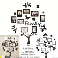 1 Set 3D Creative Home Decoration Photo Frame Tree Wall Sticker Living Room Bedroom Acrylic Stickers Home Decoration Supplies