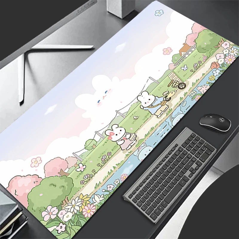 Mousepad Pattern Game Pad Rubber HD Mouse Pad PC Accessories Desk Mat Non Slip Office Table Mat Bunny Rabbit Gamer Keyboard Pad