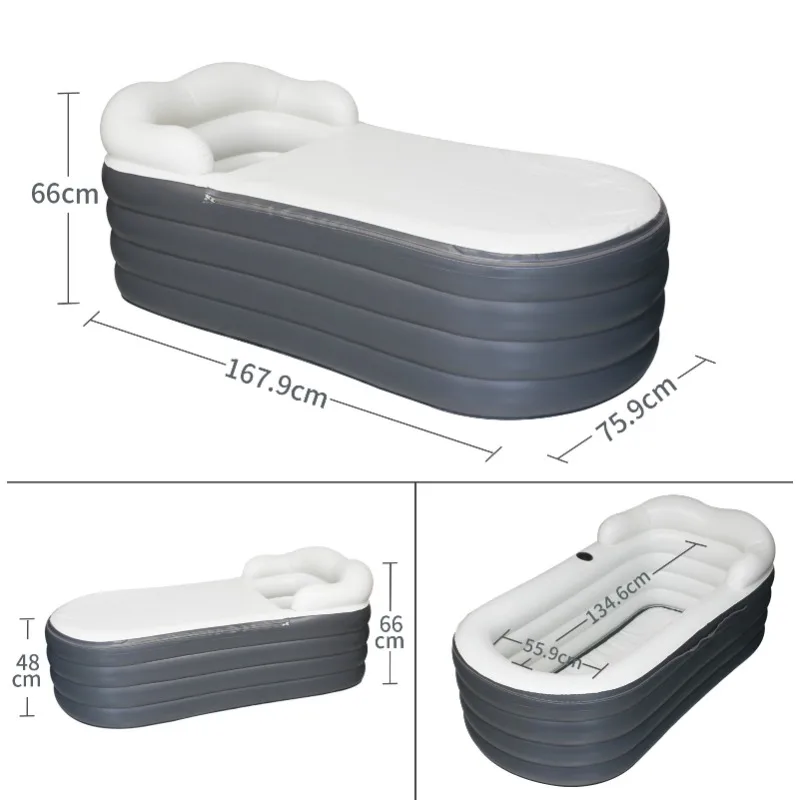 Inflatable Bathtub Foldable Adult Bathtub Full Body Bath Tub Large Portable Plastic Small Apartment Can Sit and Lie