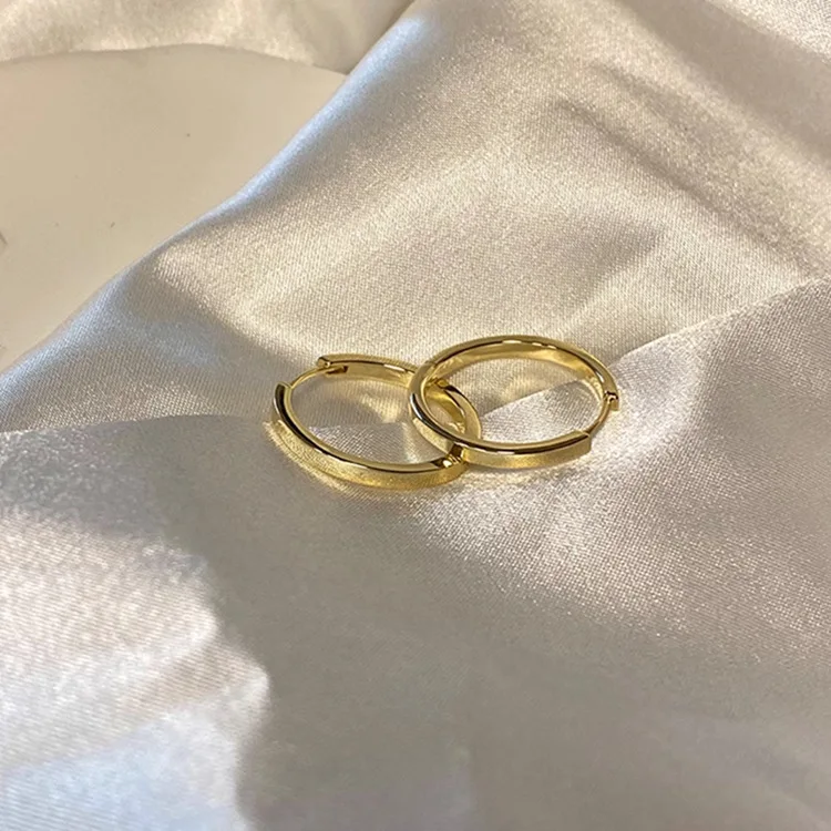 

2025 Women's 925 Sterling Silver Crystal Hoop Earrings Geometric Circle Dainty Sparkling Jewelry for Party Daily Wear