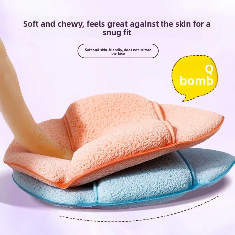 Esponja de limpieza facial súper grande portátil con bolsillo de inserción manual expande en agua para eliminación de maquillaje y limpieza profunda