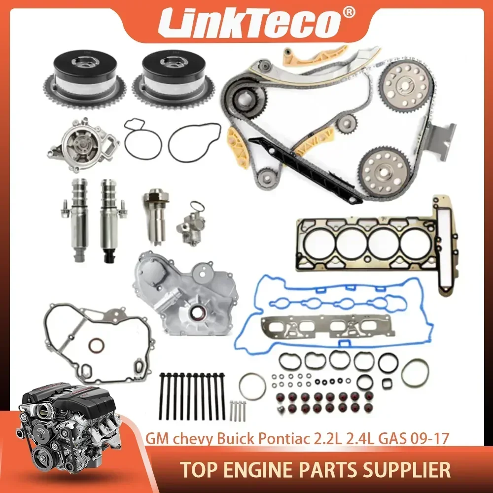 Timing Chain Kit VCT Selenoid Actuator Oil Water Pump Head Gasket set For GM Ecotec Terrain Chevrolet Buick 2.2L 2.4L GAS 09-17