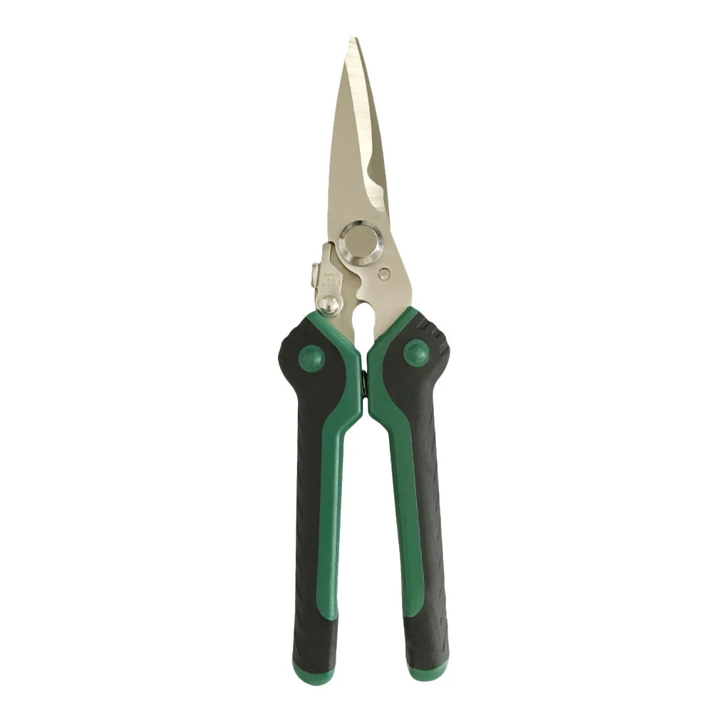 

1Pcs Electronic Scissors Metal Sheet Shears Cutter Curved Stainless Steel Blade Safety Lock PP Handle Metal Sheet Scissor