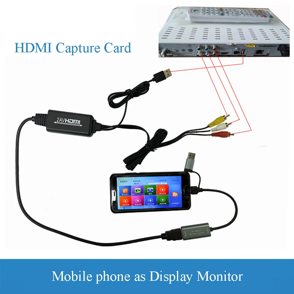 TYPE C Mobile Phone Capture Card AV HDMI Converter Win 11/10/8/7 LInux MAC OS Plug In And Use Color Ultrasound Set-top Box Cards