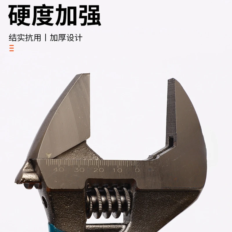 Adjustable Wrench Large Opening Short Handle Mini Monkey Spanner Laser Scale Rubber Wrapped Key Plumbing Pipeline Bathroom Tools