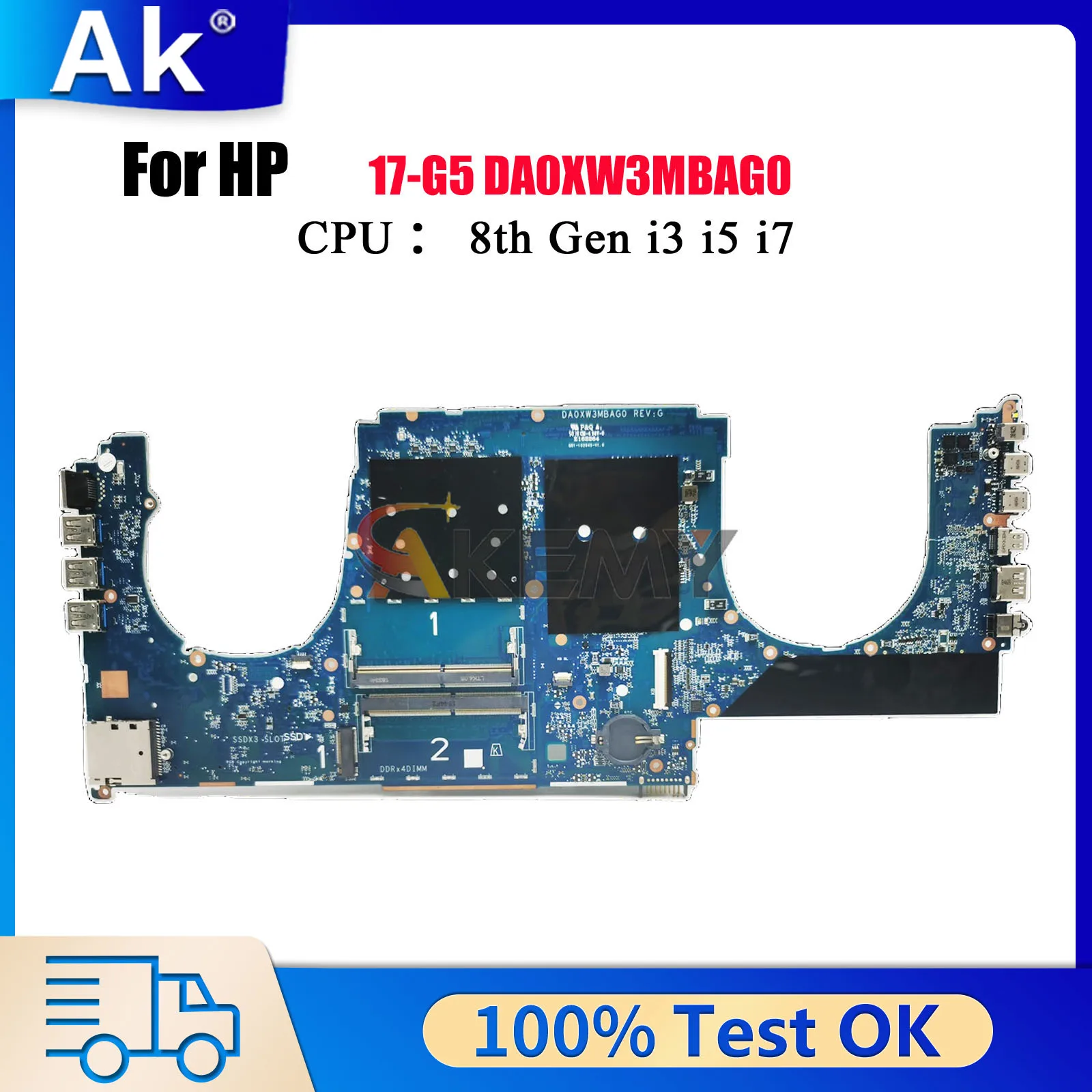 DA0XW3MBAG0 ل HP ZBook 17 G5 اللوحة الأم للكمبيوتر المحمول مع i5 i7 CPU DDR4 L28461-001 L28461-601 100% تم اختبارها بالكامل