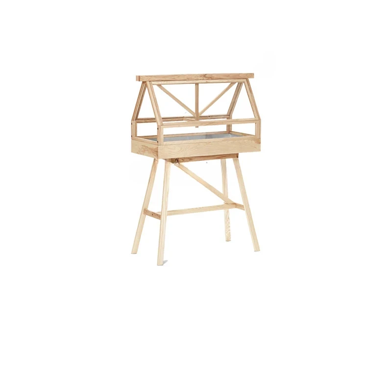 Nordic Solid Wood Plant Rack Floor Storage Rack Simple Flower Rack Balcony Glass Indoor Succulent  living room decoration