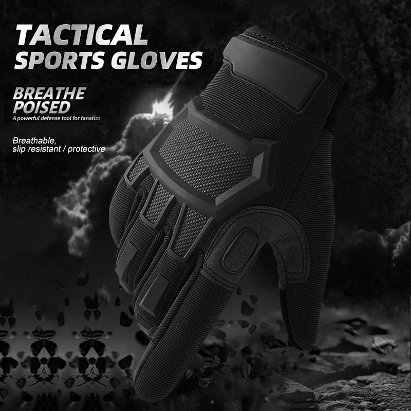 Tactical Gloves Antiskid Touch Screen Men\'s and Women\'s Full Finger Gloves Thickened Breathable Bicycle And Motorcycle Gloves