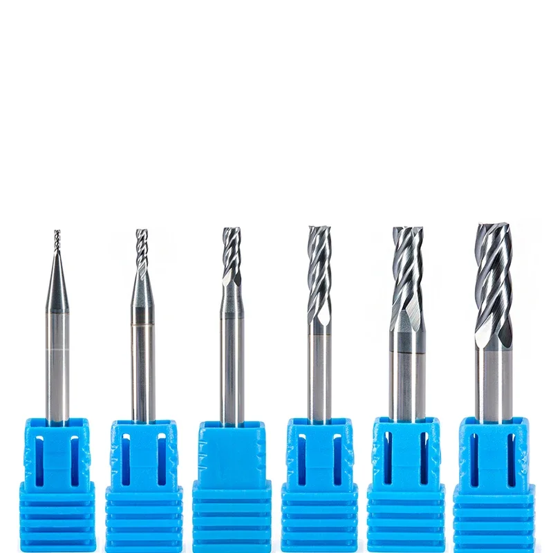 Milling Cutter 4-25mm 4 Flutes Router Bit Extra Length 75/100mm Four Flutes Carbide End Mill CNC Machine Alu HRC55 Cutter Tools