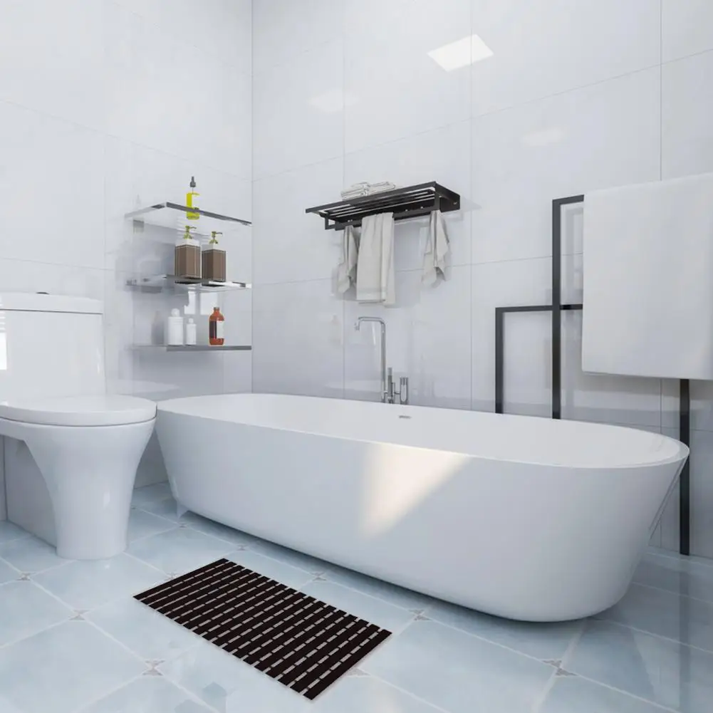 

Bathroom Non-slip Floor Mat Non-slip Pvc Shower Mat with Drain Holes Waterproof Rubber Backed Bathtub Floor Mat for Quick Drying