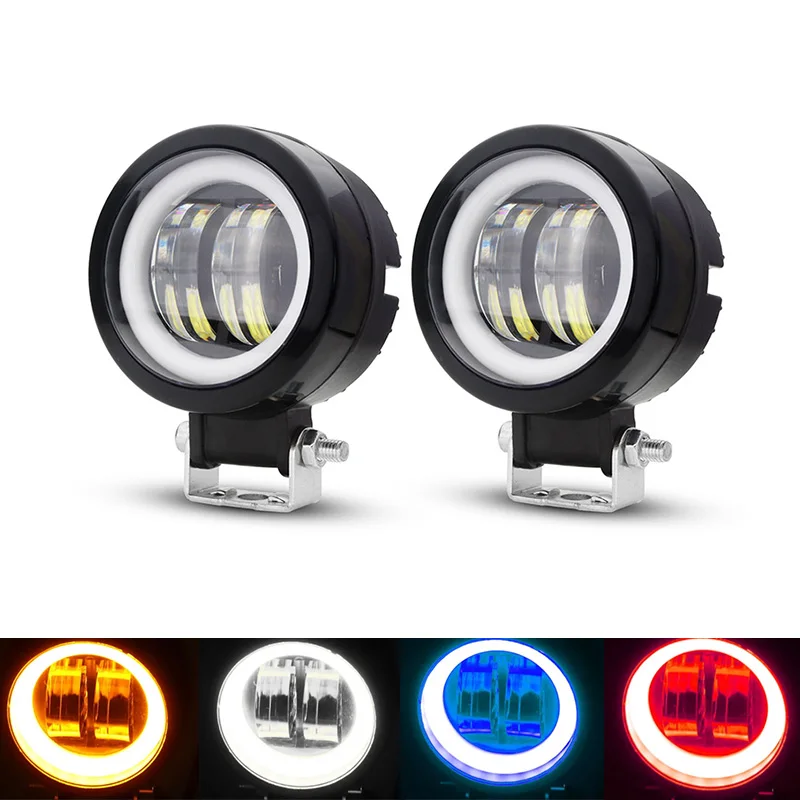 

3inch Beam Headlights LED Work Light Bar Spot Driving LED Headlights Work Lamp Fog Pods DRL Red Halo Offroad 4WD ATV SUV 12-24V