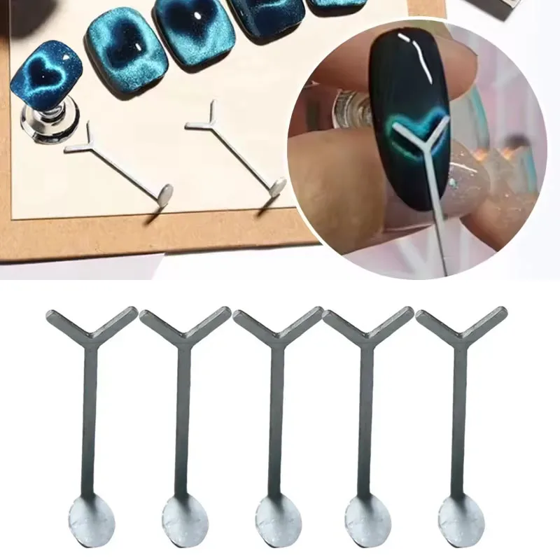 

1-80PCS Cat's Eye Nail Art Magnet Set, Y Shape, Heart Pattern for DIY Gel Nail Polish Magnetic Glitter Nail Art