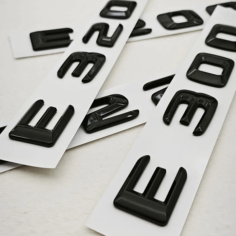 

3D ABS Glossy Black Letter Emblem Logo Sticker for Mercedes Benz E200 E220 E300 E320 3D ABS Glossy Black Trunk Emblem Badge