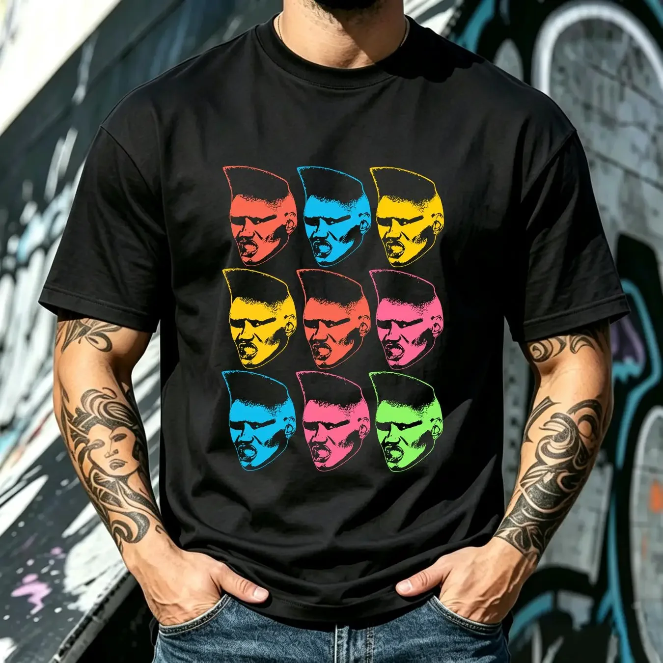 washed T Shirt Grace Jones Faces Color Black All Size GifT KH803 long or short sleeves vintage Washed designer clothes