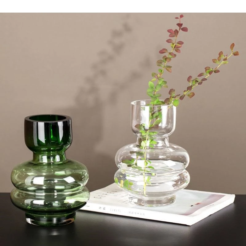 Simplicity Spiral Shape Glass Vase Hydroponics Flower Pots Decorative Arrangement Modern Decor Artificial Flowers Vases