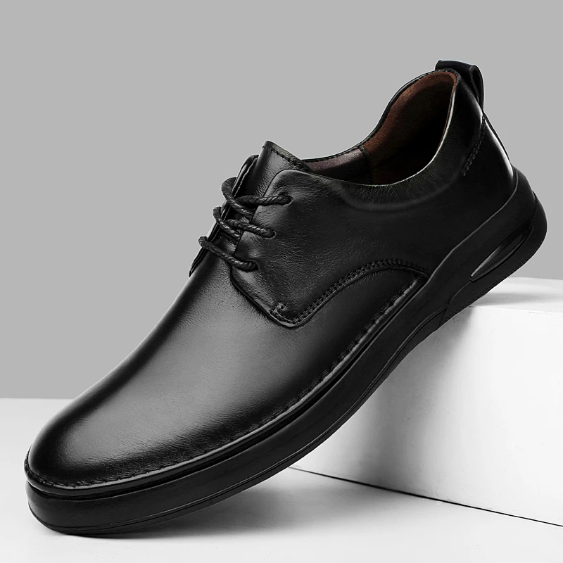 Casual genuine Leather Man Shoes round Toe Men\'s Dress Legitimate Shoes Luxury Social Designer Male Business wedding party shoes