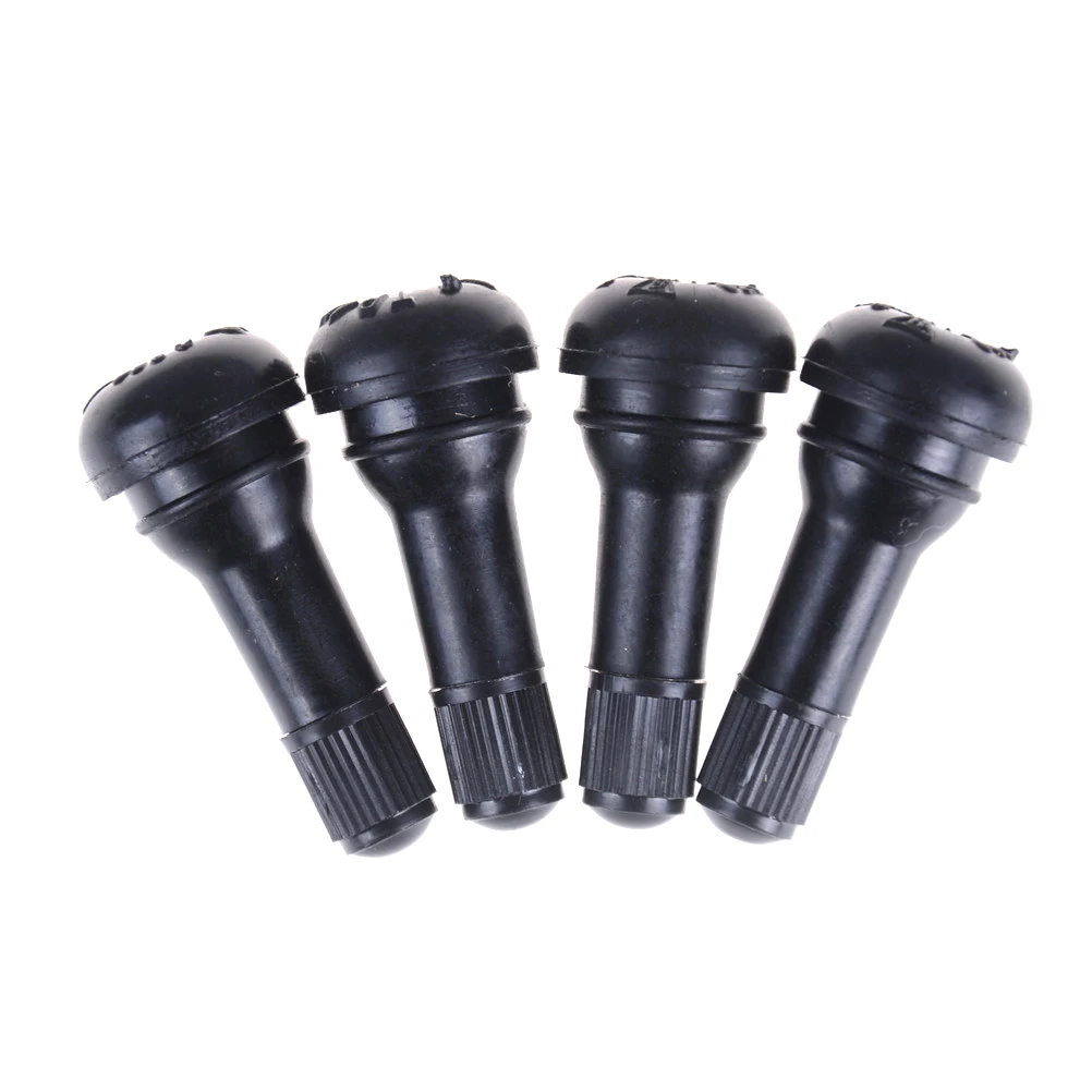 4pcs Black Rubber TR413 Snap-in Car Wheel Tyre Tubeless Tire Tyre Valve Stems Dust Caps Wheels Tires Parts Car Auto Accessories