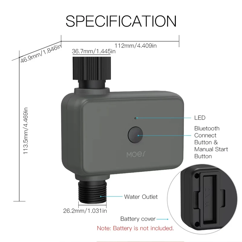 MOES Smart Tuya Bluetooth/Zigbee Garden Water Timers Rain Delay Programmable Automatic Irrigation Timer with Hub Required