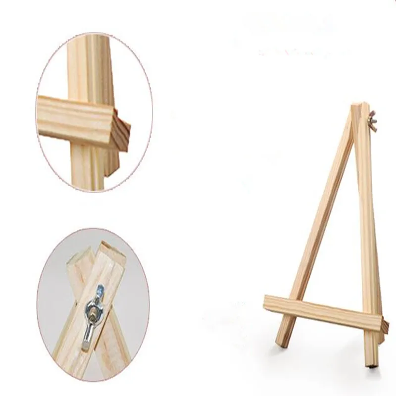 Mini Easel Canvas Drawing Set para Artistas, DIY Painting Craft, Small Table Easel Gift, Desktop Display Stand, 2pcs