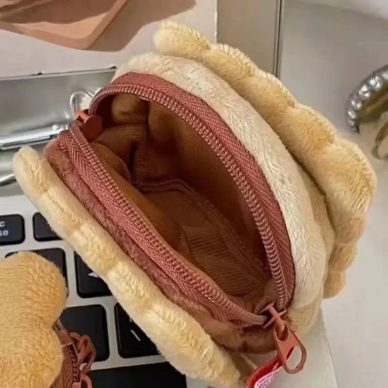 Cartera con forma de galleta de expresión sorprendida, colgante de mochila de felpa de comida rellena, versión Horizontal cero, exquisita mano de obra, regalo para niños