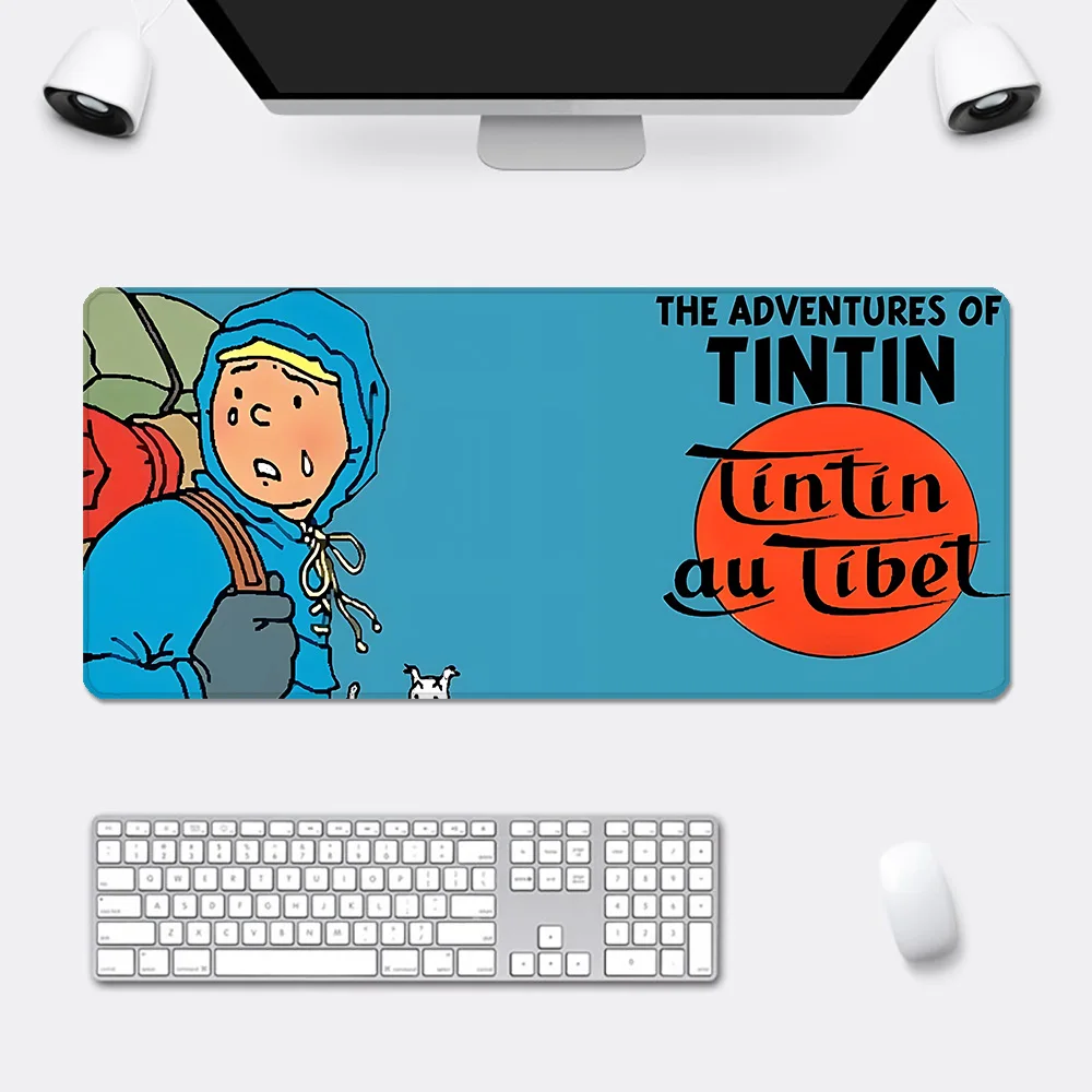 The Adventures of Tintins Mousepad HD Printing Computer Gamers Locking Edge Non-slip Mouse Pad XXL90x40cm Keyboard PC Desk Pad