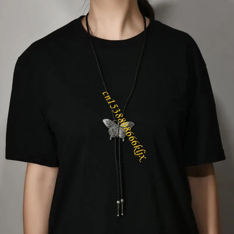 Paduan ringan kupu -kupu bolo kalung praktis pu kabel fashion aksesori untuk orang dewasa 066c