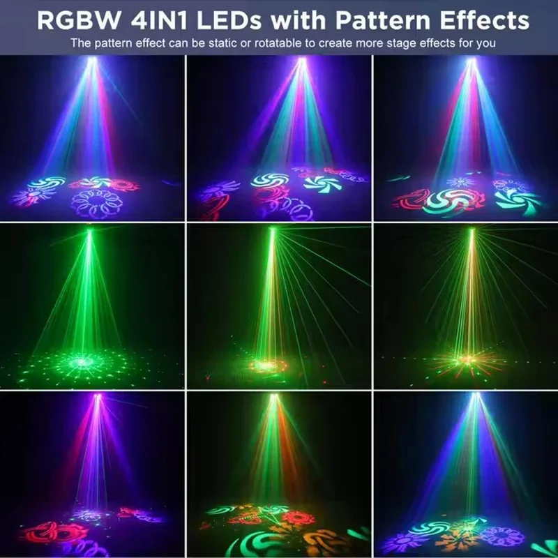 ไฟปาร์ตี้ LED Uponelite 24W 4in1 แสงผสมหลายเอฟเฟกต์ RGBW ลวดลายสีสัน ไฟแฟลช ไฟเวที DMX สำหรับดีเจ ดิสโก้ คลับ