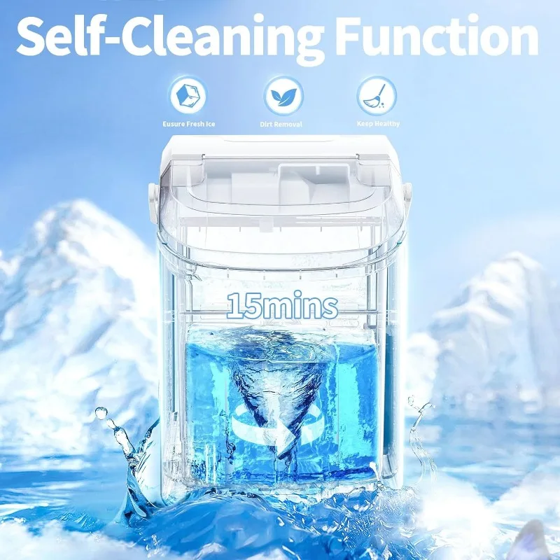 Nugget-máquina de hielo portátil para encimera, máquina de hielo de pellets masticables suaves, automática, 34 libras en 24 horas, Pebble