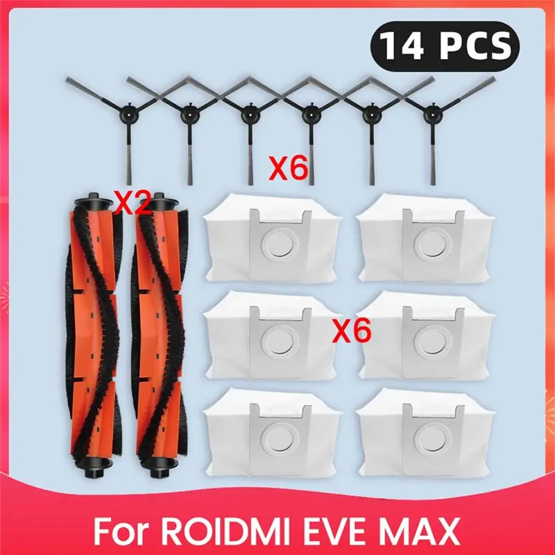 A33Z-For ROIDMI EVE MAX Spare Parts Main Side Brush Dust Bags Accessories