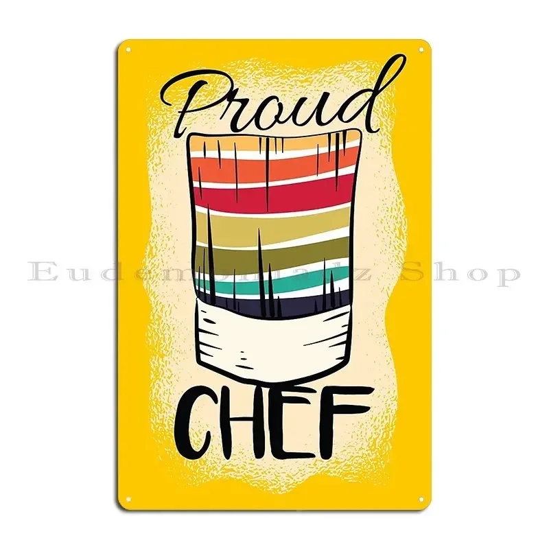 Proud Chef Rainbow Metal Sign Design Designing Cinema Club Cinema Tin Sign Poster