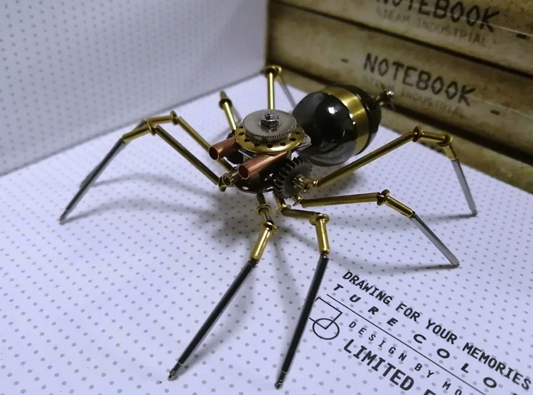 DIY 3D Steampunk Mechanical Insects Long Legs Small Spiders All Metal Handcrafts Home Accessories Creative Ornaments