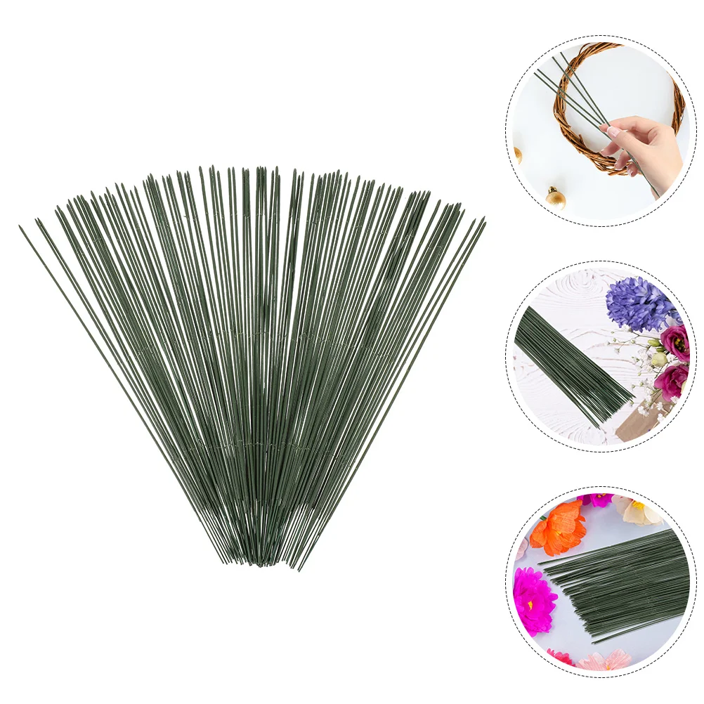 

100Pcs Green Handmade Flower Stems Floral Wire Stems for DIY Flower Arrangements Florist Supplies Floral Supplies