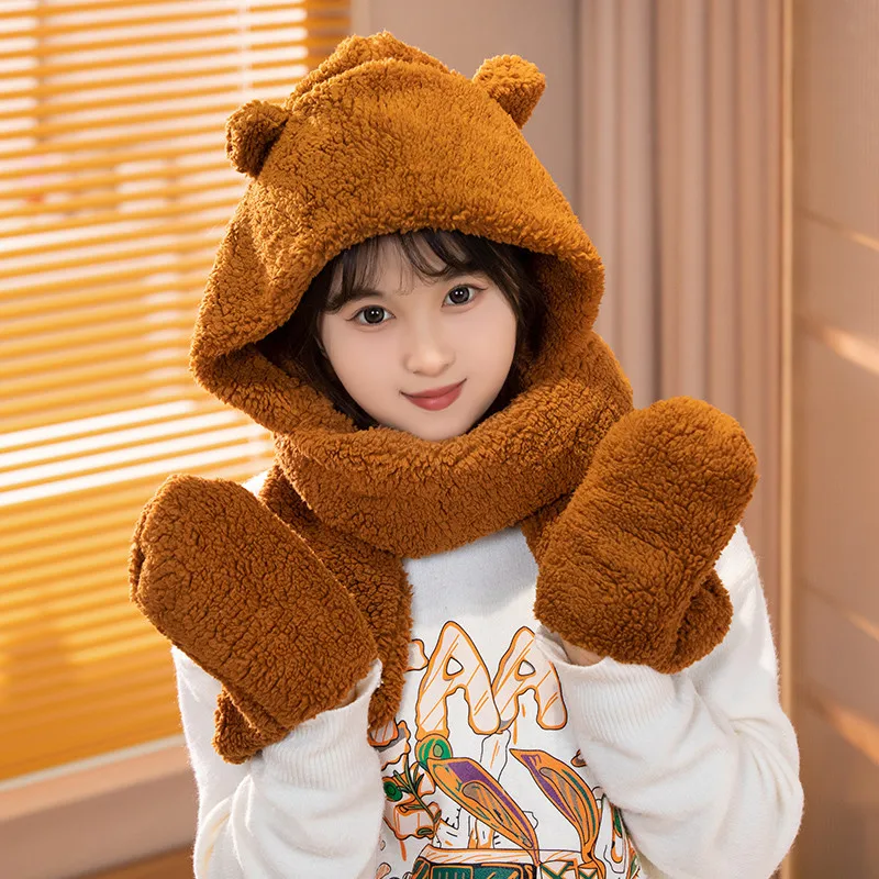 New Hight Quality Capybara Cartoon Scarf  Hat  Super Soft Stuffed Warm in winter Children Funny Girl Birthday Gifts