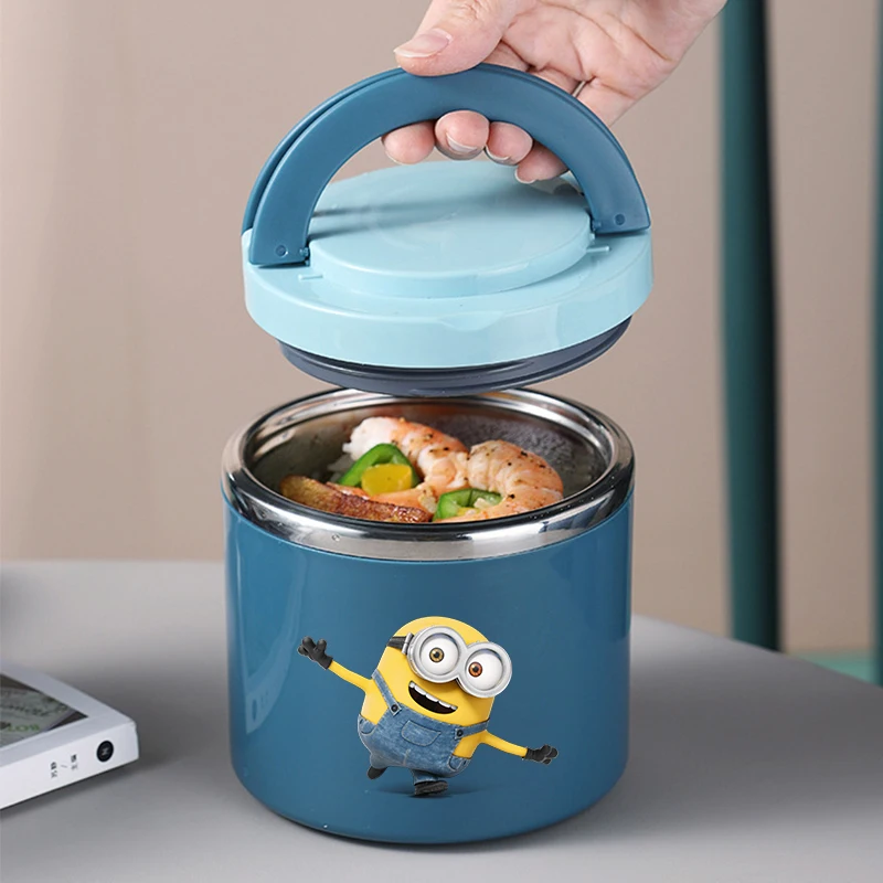 Minionses Lunch Box Cute Anime Figure Print Meal Boxes Large Capacity Portable Bento Case Cartoon Food Insulation Lunch Bag Hot view 4